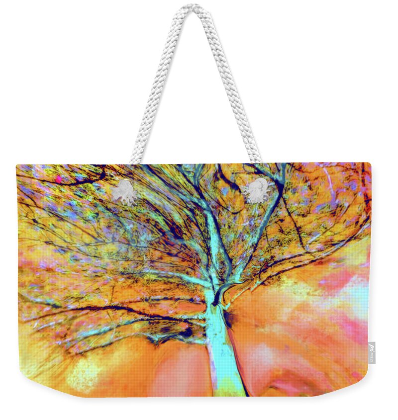 Trees Weekender Tote Bag featuring the mixed media Life in the Trees by Zsanan Studio