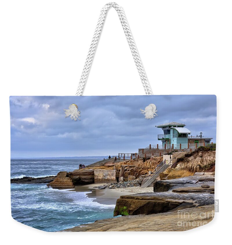 Lifeguard Weekender Tote Bag featuring the photograph Lifeguard Station at Children's Pool by Eddie Yerkish