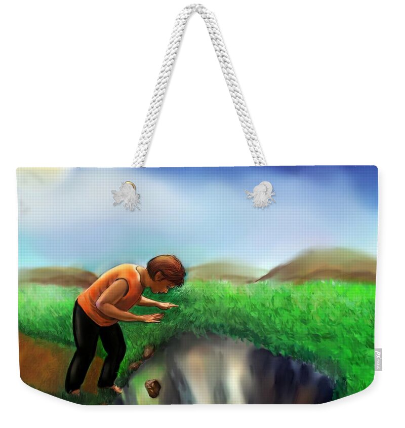 Landscape Weekender Tote Bag featuring the digital art Life's Trapping by Carmen Cordova