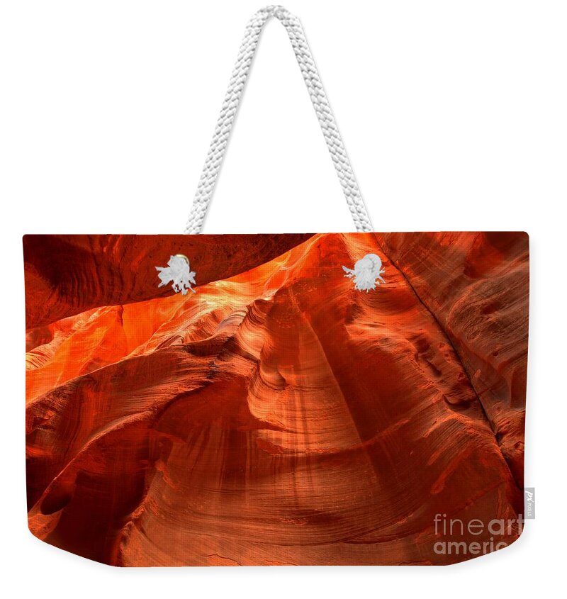 Abstract Weekender Tote Bag featuring the photograph Light Beam Reflections by Adam Jewell