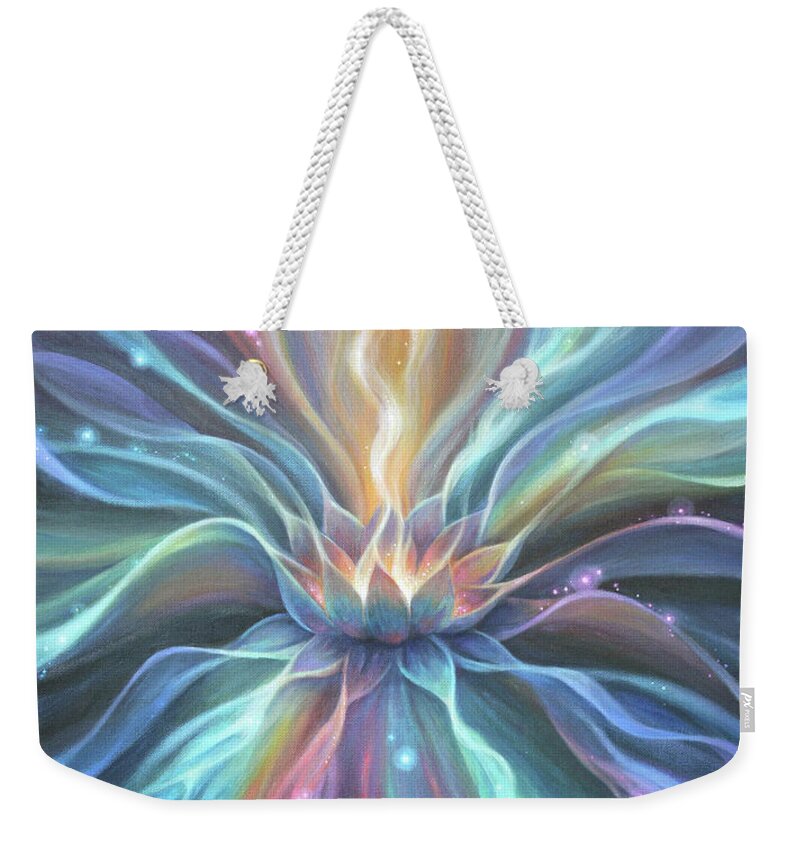 Lotus Weekender Tote Bag featuring the painting Light Blossom by Lucy West