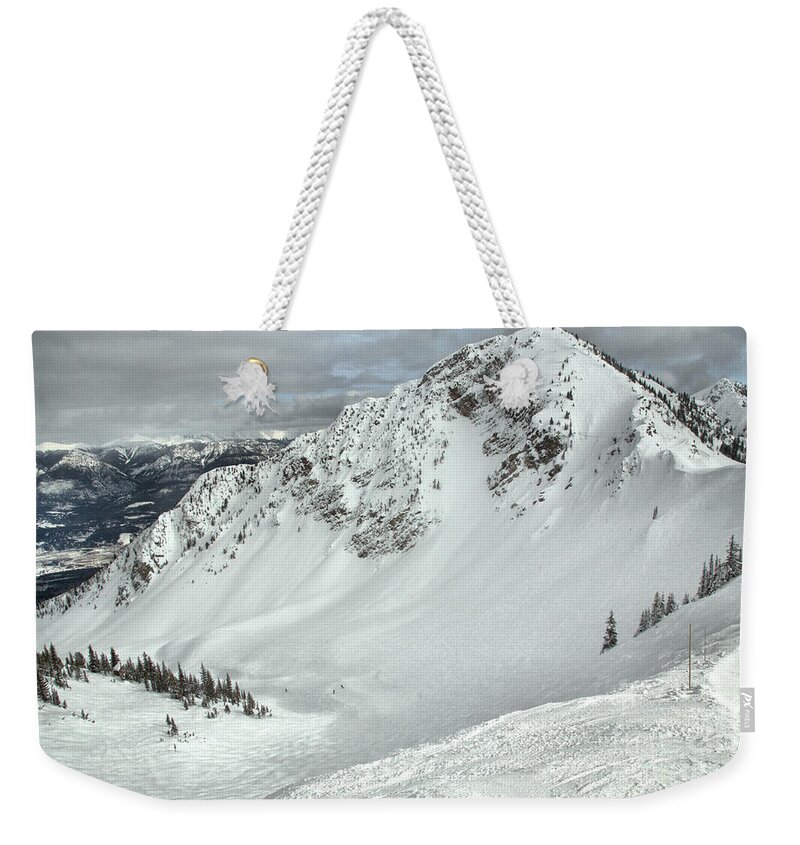 Kicking Horse Weekender Tote Bag featuring the photograph Light Clouds Over Terminator by Adam Jewell