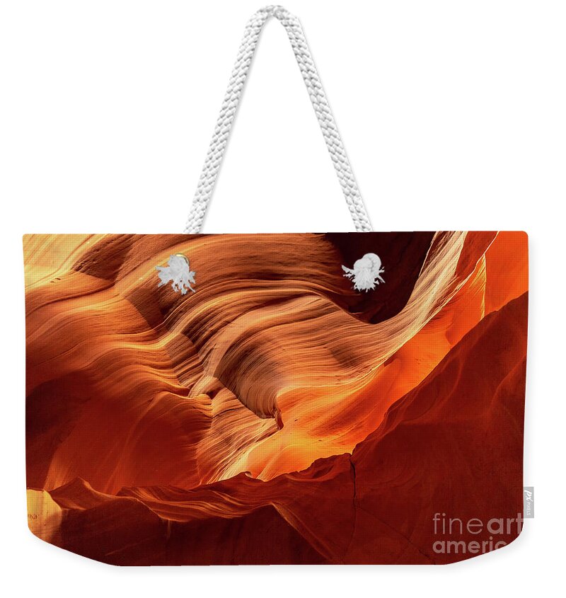 Antelope Canyon Weekender Tote Bag featuring the photograph Light From Above by Mimi Ditchie