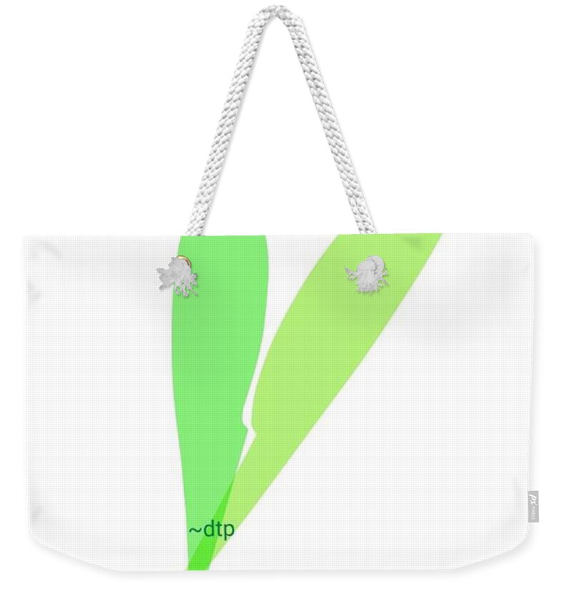 Green Weekender Tote Bag featuring the digital art Light Green Heart by Dana Pedersen