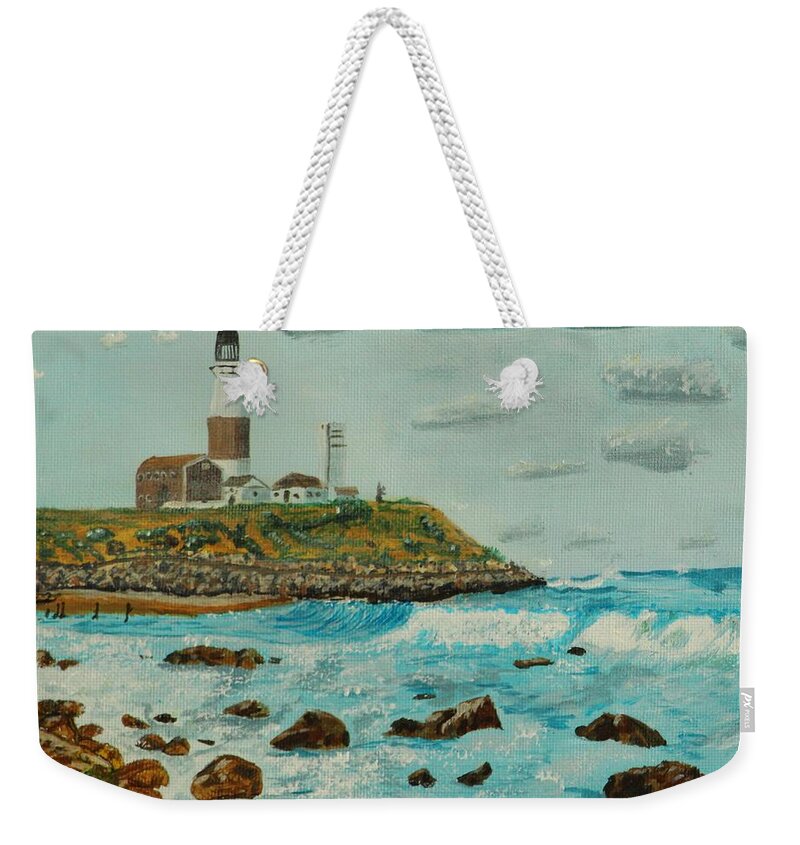 Light House Weekender Tote Bag featuring the painting Light house by David Bigelow