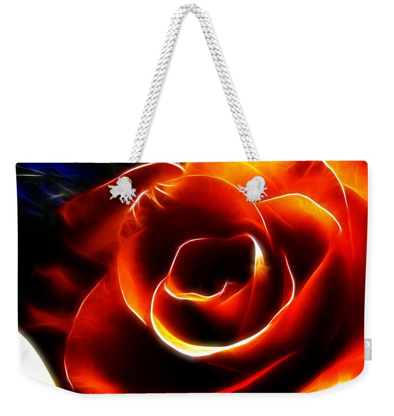 Rose Weekender Tote Bag featuring the digital art Light Kisses by Adam Vance