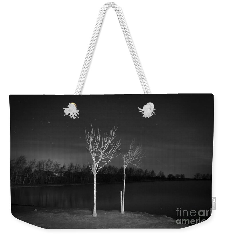 Airedale Weekender Tote Bag featuring the photograph Light painting BW by Mariusz Talarek