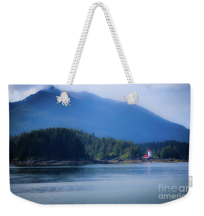 Lighthouse Weekender Tote Bag featuring the photograph Lighthouse Sitka Alaska by Veronica Batterson