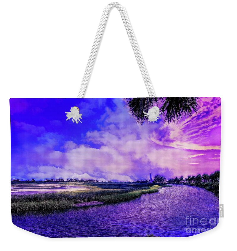 Lighthouses Weekender Tote Bag featuring the digital art Lighthouse Surreal Magic by DB Hayes