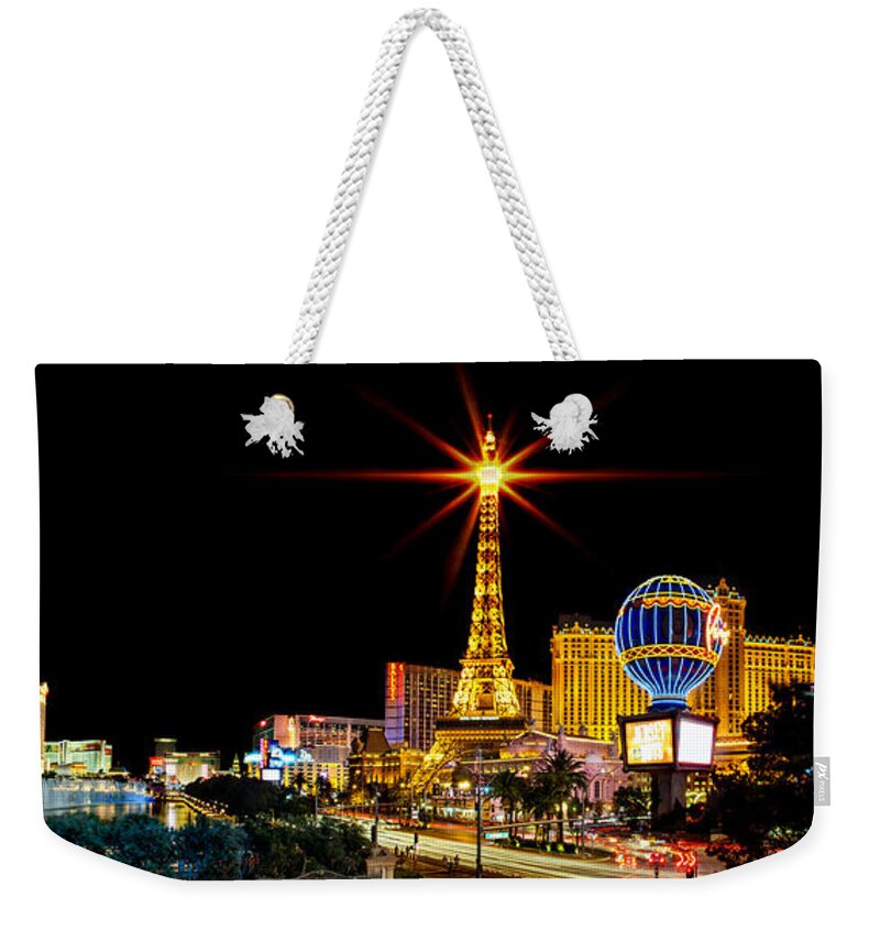 Las Vegas Weekender Tote Bag featuring the photograph Lighting Up Vegas by Az Jackson