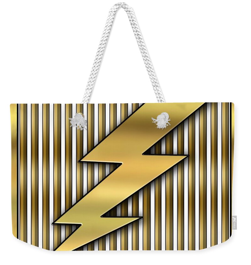 Lightning Bolt Weekender Tote Bag featuring the digital art Lightning Bolt by Chuck Staley