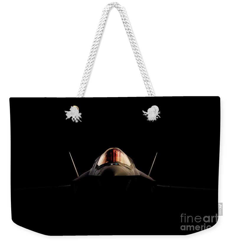 F35 Lightning Weekender Tote Bag featuring the digital art Lightning Shadows by Airpower Art