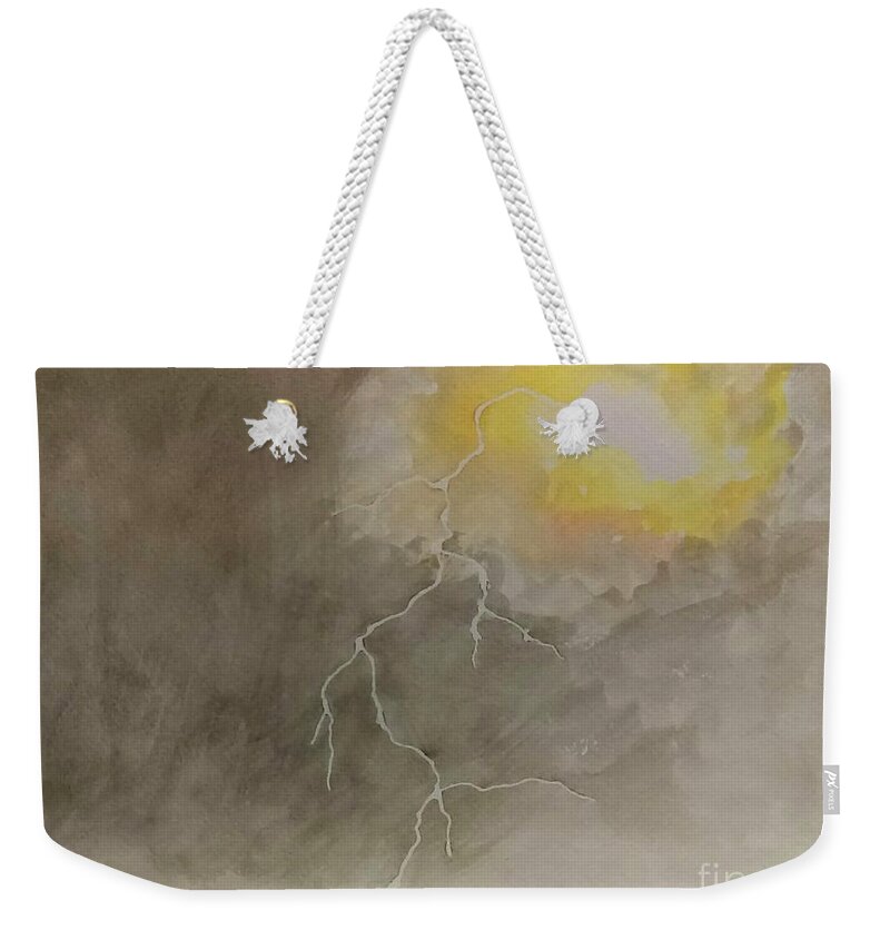 Lightning Weekender Tote Bag featuring the painting Lightning by Stacy C Bottoms