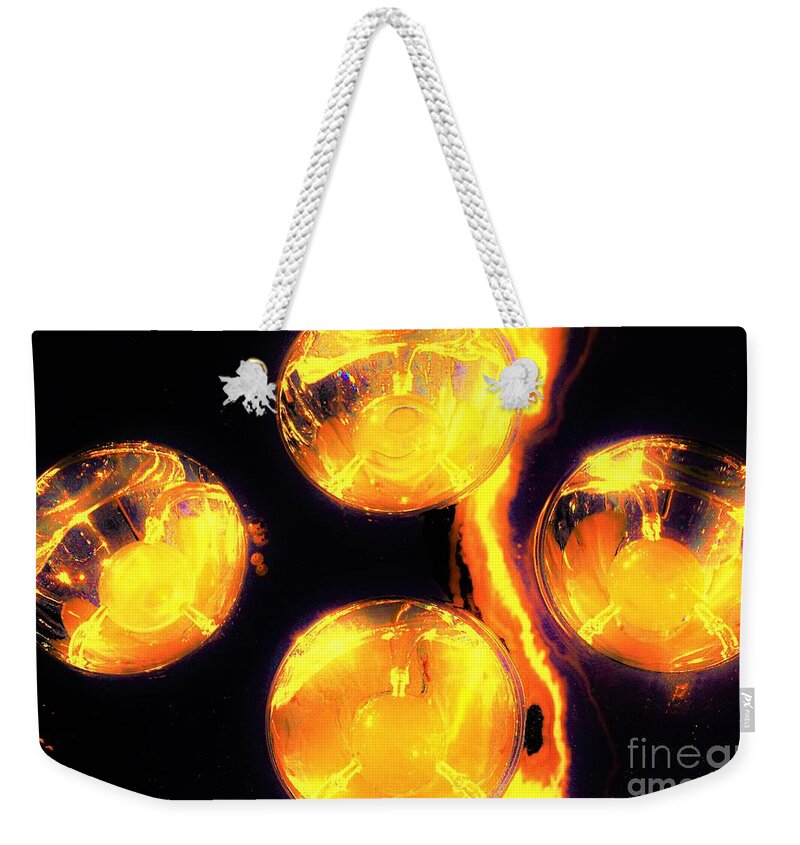 Lights Weekender Tote Bag featuring the photograph Lights Under Glass3 by Merle Grenz