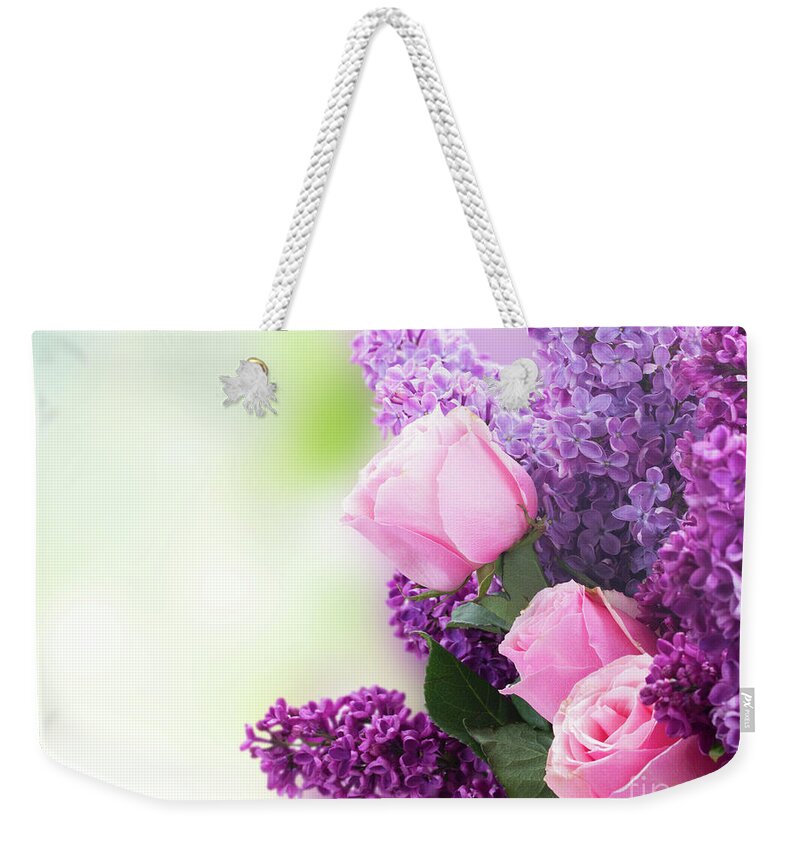 Lilac Weekender Tote Bag featuring the photograph Expectation of Summer by Anastasy Yarmolovich