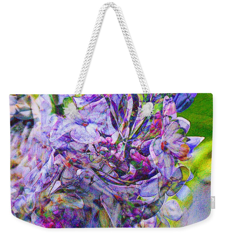 Flower Weekender Tote Bag featuring the digital art Lilac by Lynellen Nielsen