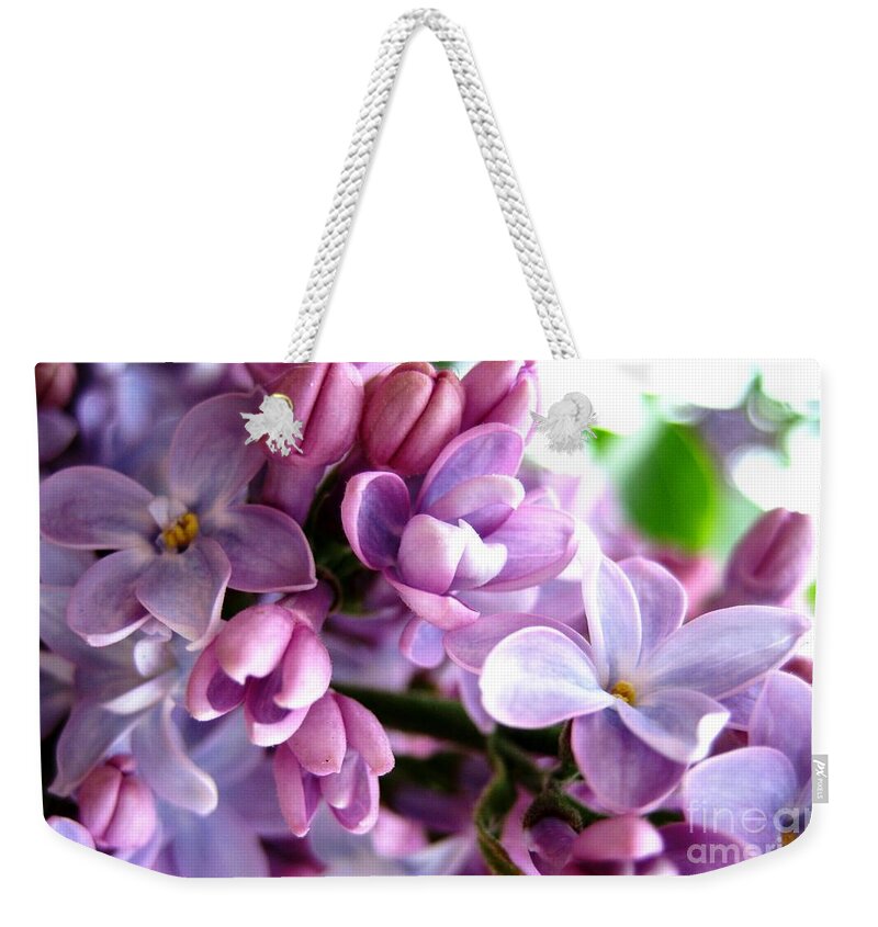 Lilacs Weekender Tote Bag featuring the photograph Lilacs by Cindy Schneider