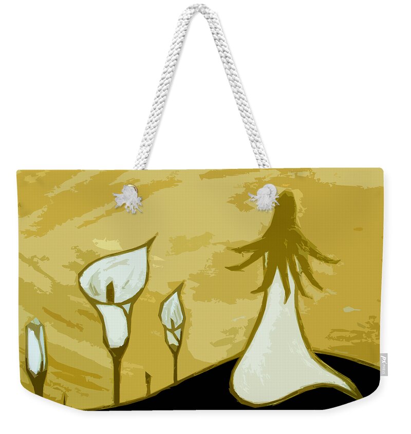 Lady Weekender Tote Bag featuring the painting Lilies Of The Field 3 by Angelina Tamez