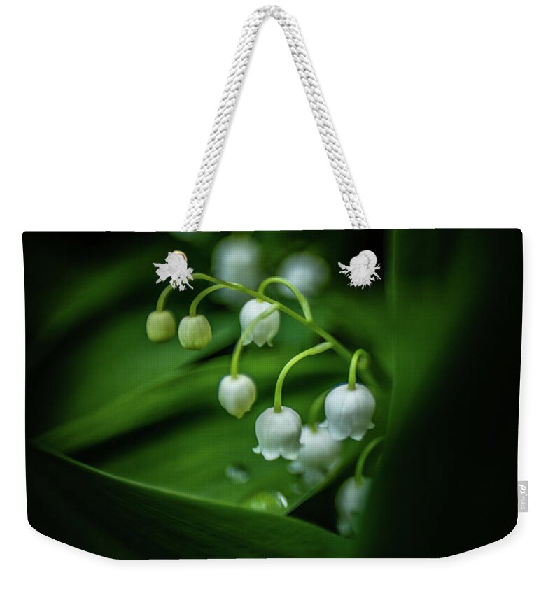 Lily Of The Valley Flower Weekender Tote Bag featuring the photograph Lily of the Valley by Pamela Taylor