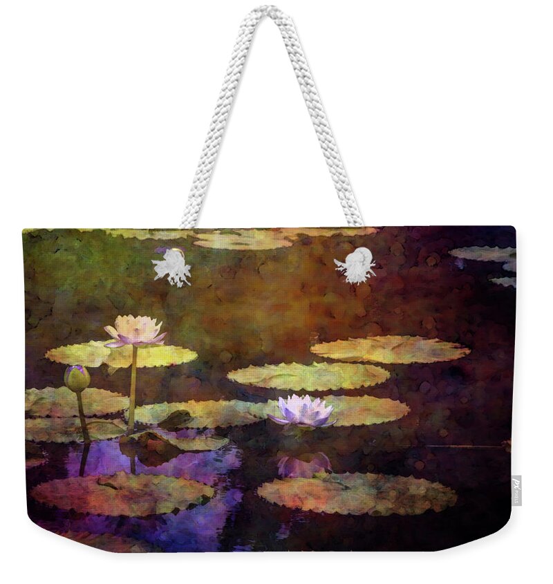 Impressionist Weekender Tote Bag featuring the photograph Lily Pond Impression 4442 IDP_2 by Steven Ward