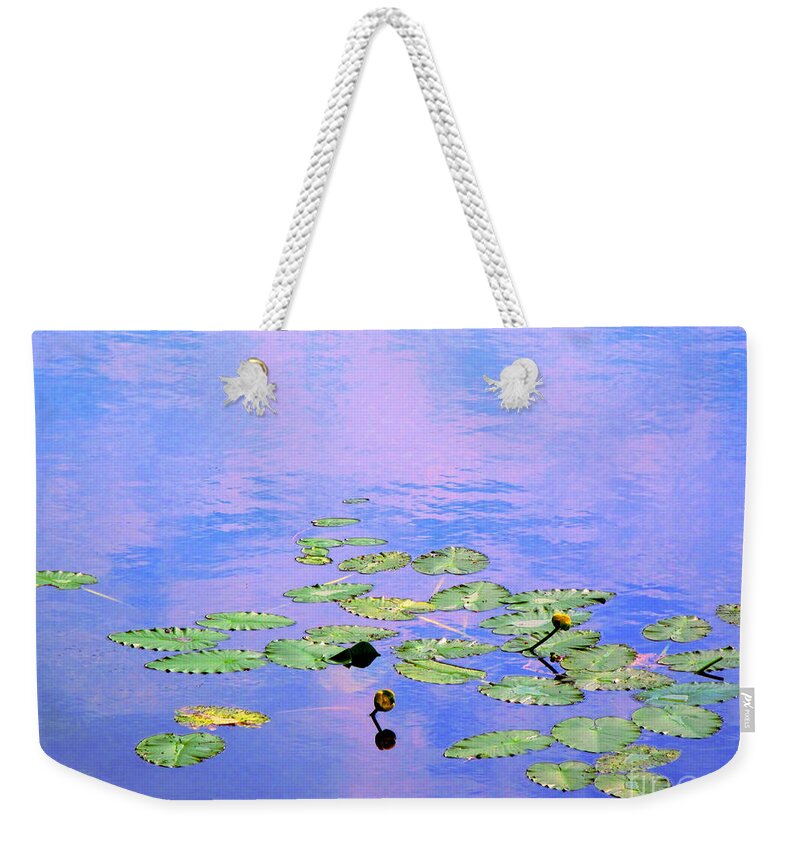 Water Weekender Tote Bag featuring the photograph Laying Low like a Lily Pond by Sybil Staples