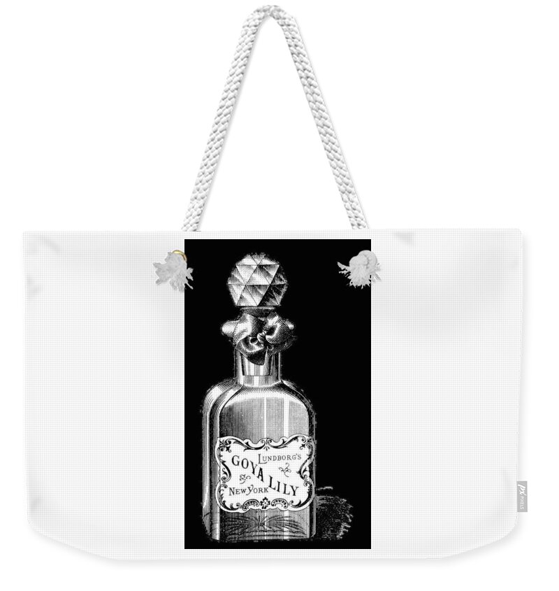 Vintage Perfume Ad Weekender Tote Bag featuring the digital art Lily by Kim Kent