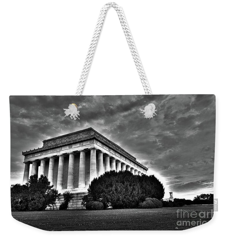 Lincoln Memorial Weekender Tote Bag featuring the digital art Lincoln Memorial in Washington DC by ELITE IMAGE photography By Chad McDermott