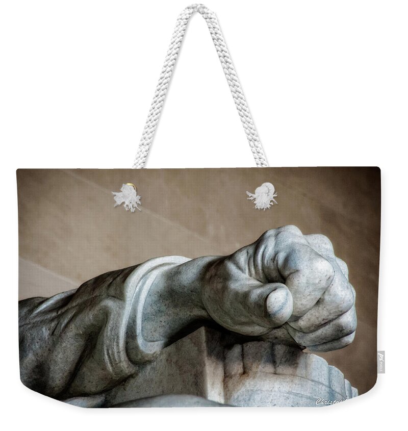 Hand Weekender Tote Bag featuring the photograph Lincoln's Left Hand by Christopher Holmes