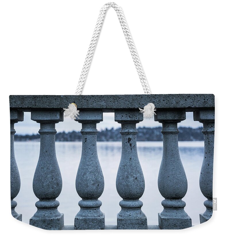 Blue Weekender Tote Bag featuring the photograph Lines and curves 4386 by Pamela S Eaton-Ford