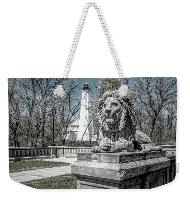 Lighthouse Weekender Tote Bag featuring the photograph Lion Bridge by Kristine Hinrichs