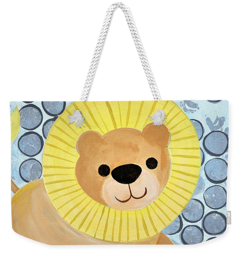 Baby Weekender Tote Bag featuring the painting The Blessing of the Lion by Julie Davis