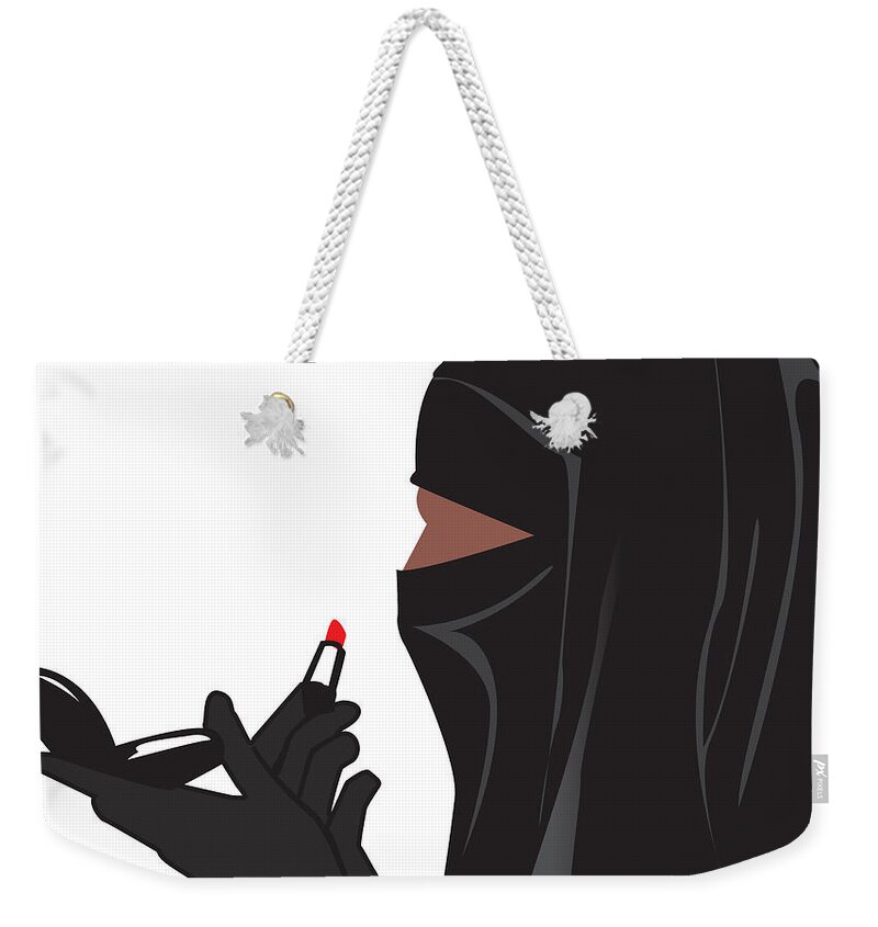 Lipstick Weekender Tote Bag featuring the digital art Lipstick Niqabi by Scheme Of Things Graphics