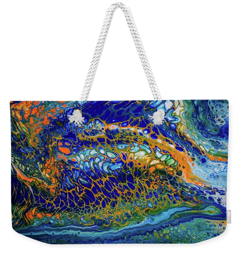 Liquid Abstract Weekender Tote Bag featuring the painting Liquid Abstract 8 by Lilia S