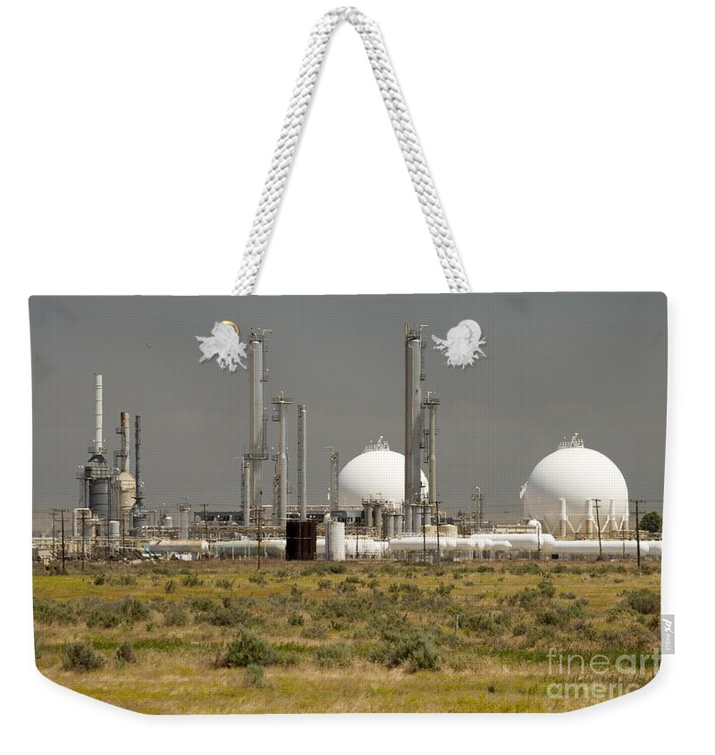 Butane Weekender Tote Bag featuring the photograph Liquid Gas Processing Plant by Inga Spence