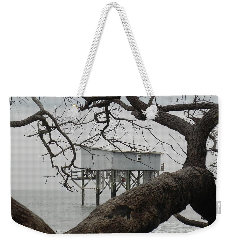 Hunting Island State Park Beach Weekender Tote Bag featuring the photograph Little Blue Gone but Not Forgotten by Patricia Greer