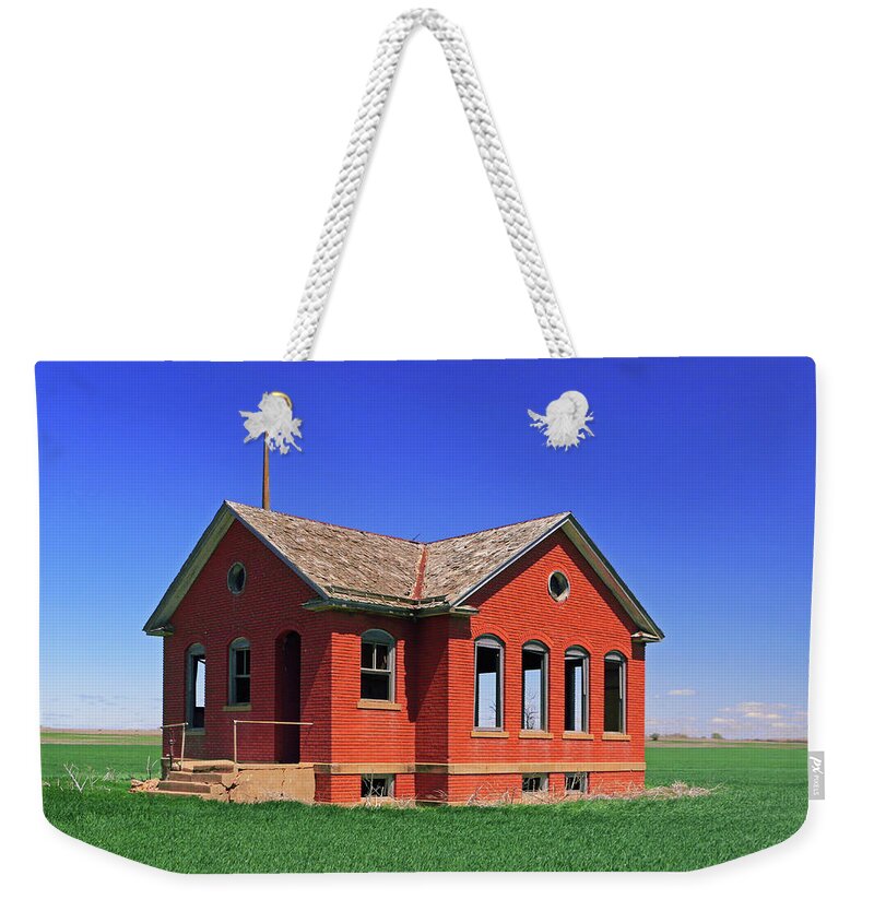 School Weekender Tote Bag featuring the photograph Little Brick School House by Christopher McKenzie