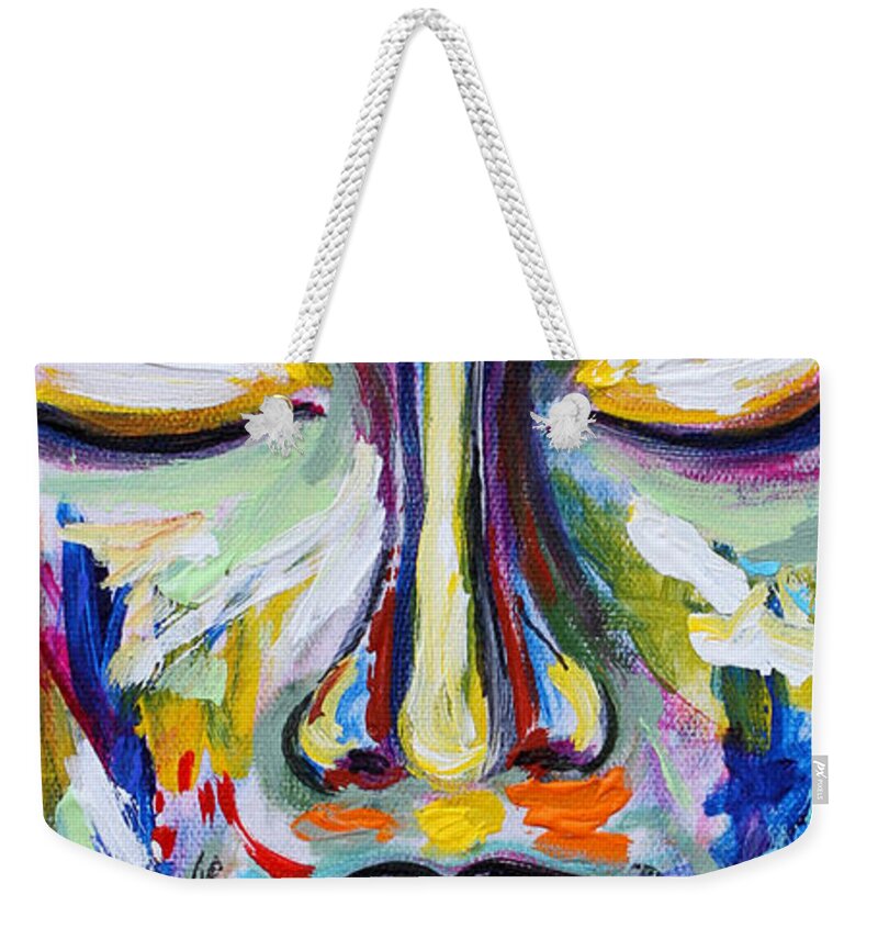 Impressionist Weekender Tote Bag featuring the painting Little Buddha by Theresa Marie Johnson