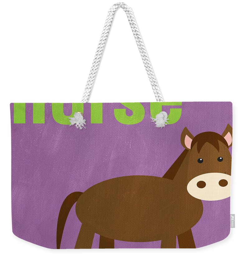 Horse Weekender Tote Bag featuring the painting Little Horse by Linda Woods