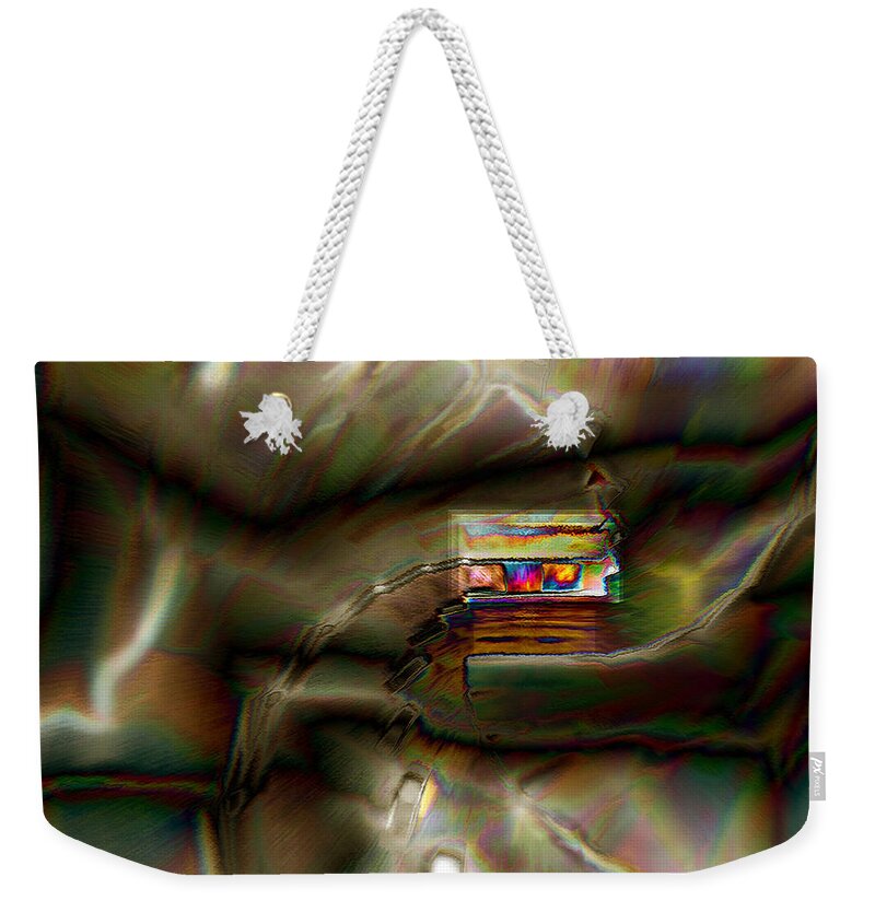 Paula Weekender Tote Bag featuring the digital art Little House on the Abstract Prairie by Paula Ayers