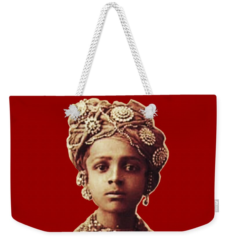 Portraits Weekender Tote Bag featuring the mixed media Little Prince by Asok Mukhopadhyay