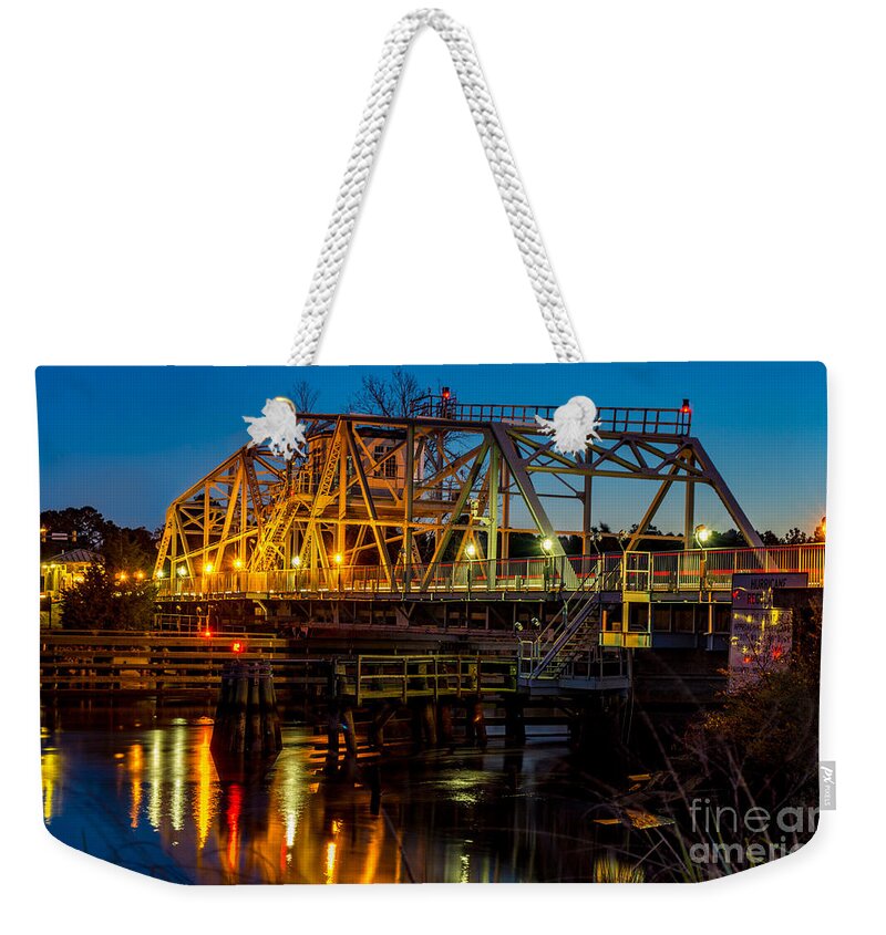 Bridge Weekender Tote Bag featuring the photograph Little River Swing Bridge by David Smith