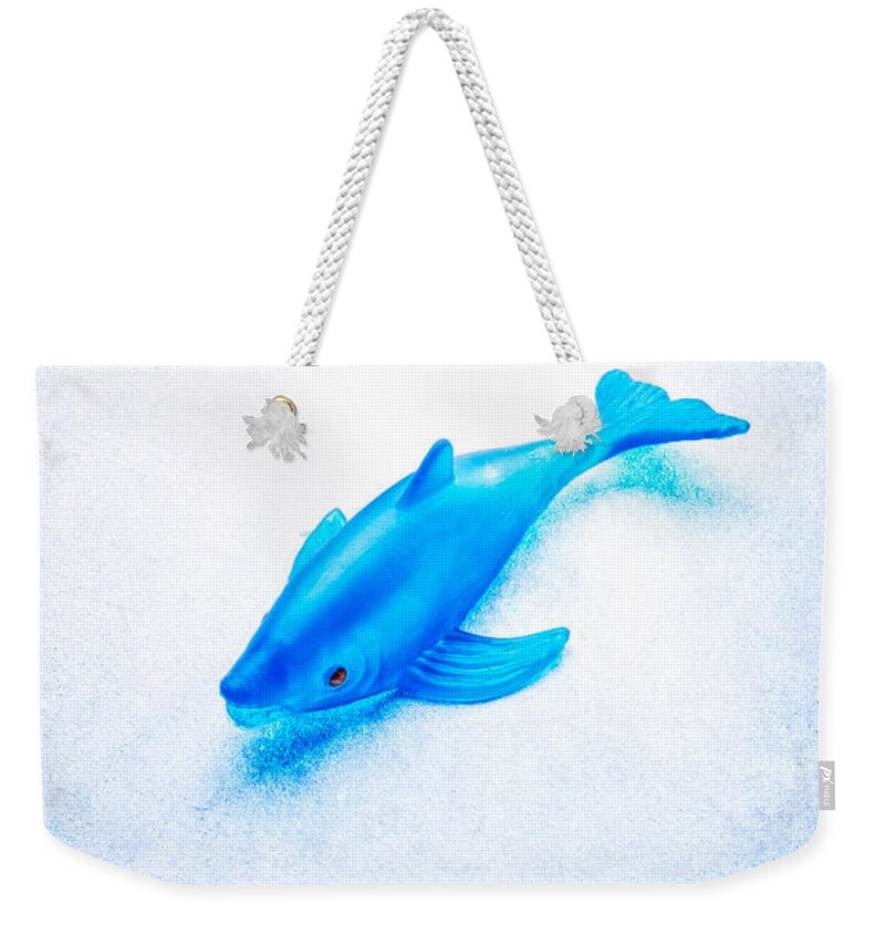 Blue Weekender Tote Bag featuring the photograph Little Rubber Fish by YoPedro