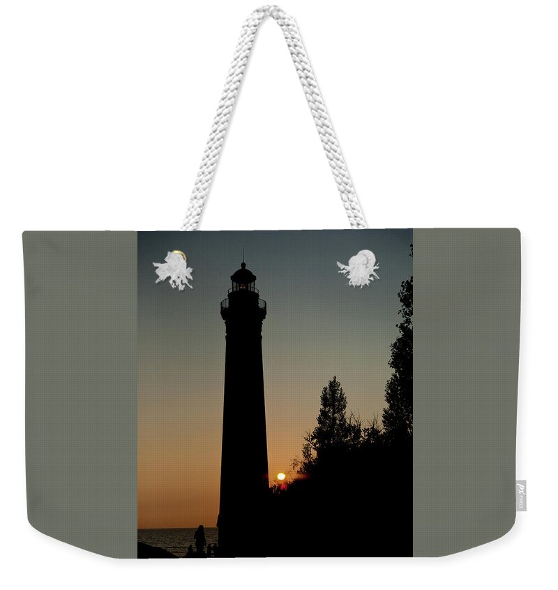 Little Sable Point Lighthouse Weekender Tote Bag featuring the photograph Little Sable Point Lighthouse by Rich S