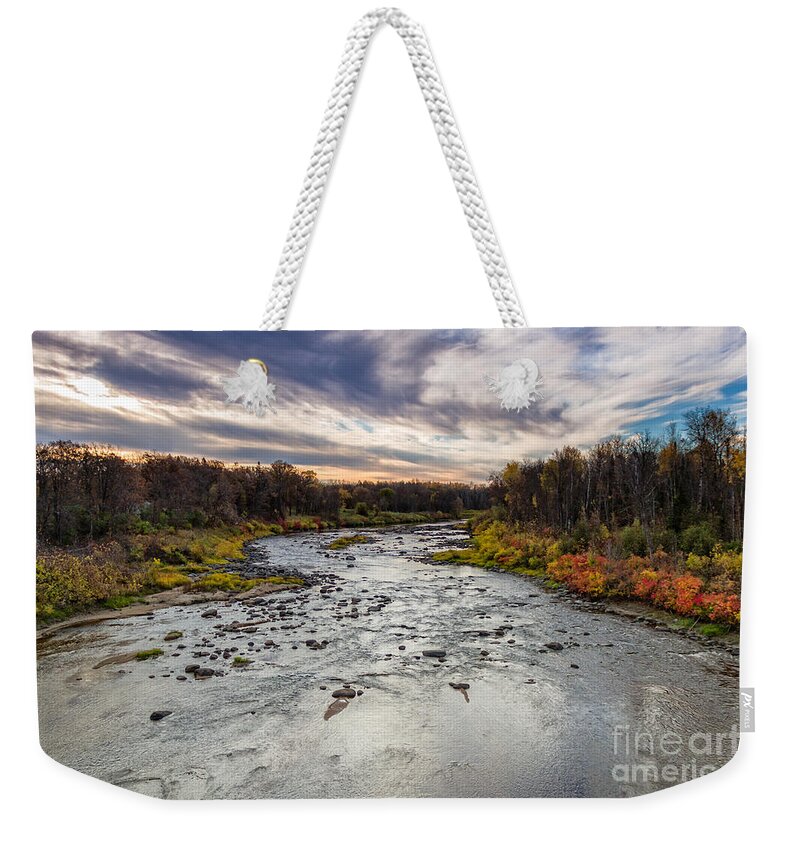 Littlefork Weekender Tote Bag featuring the photograph Littlefork River by Lori Dobbs