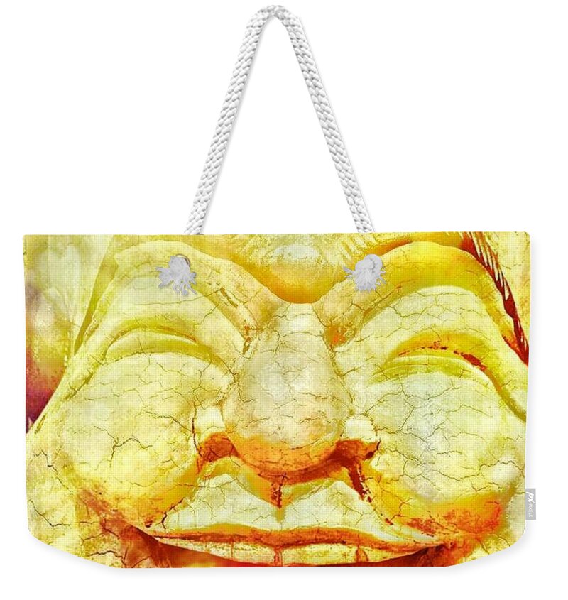 Buddha Weekender Tote Bag featuring the photograph Live, Love, Laugh by Christine Paris