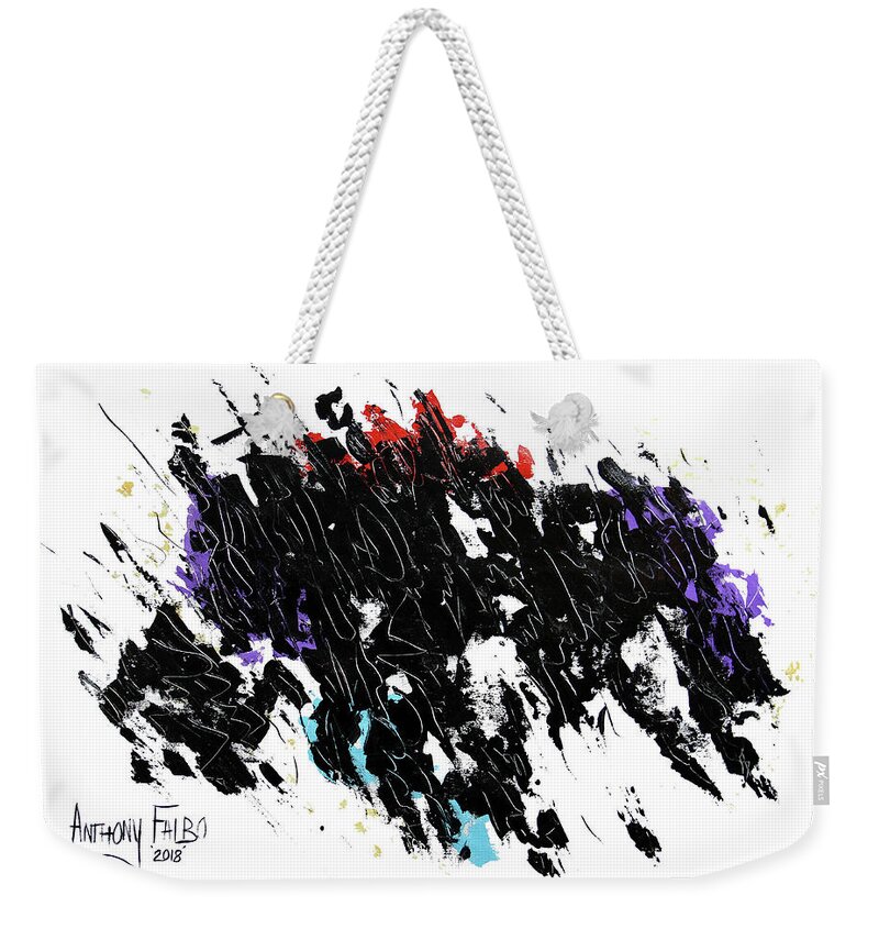 Abstract Painting Weekender Tote Bag featuring the painting Living In The Light John 1-5 by Anthony Falbo