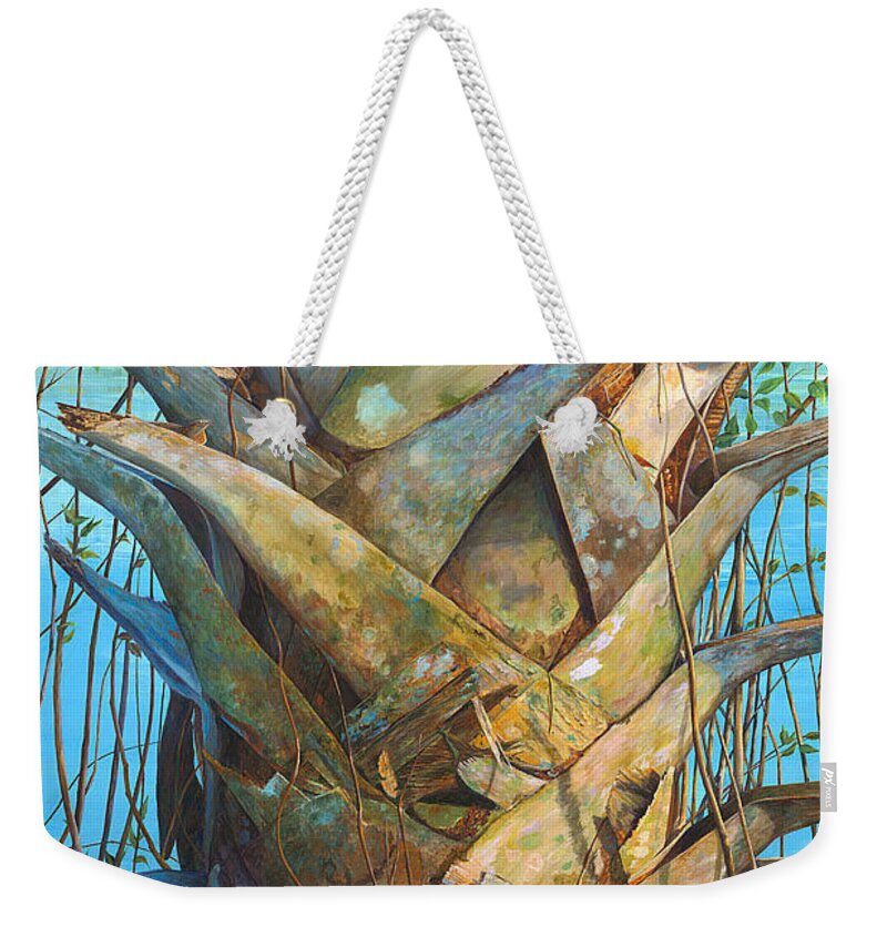 Landscape Weekender Tote Bag featuring the painting Lizards and Boots by AnnaJo Vahle