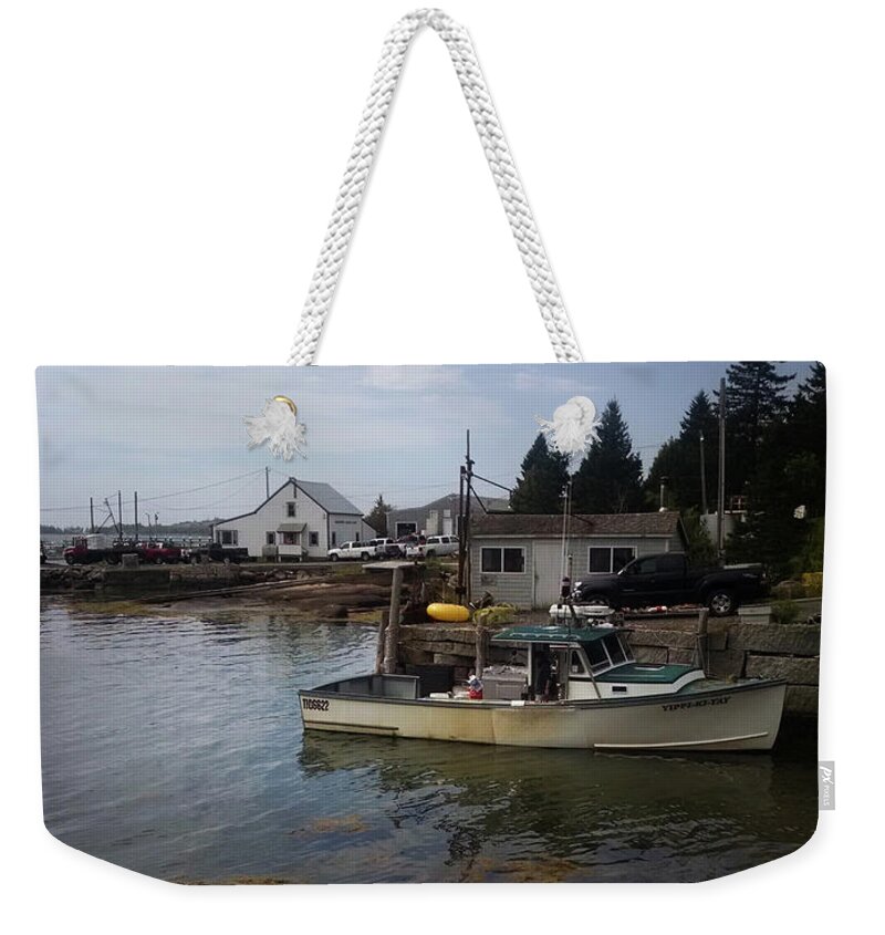 2016 Weekender Tote Bag featuring the photograph Lobster boat at Stonington, Main by George Harth