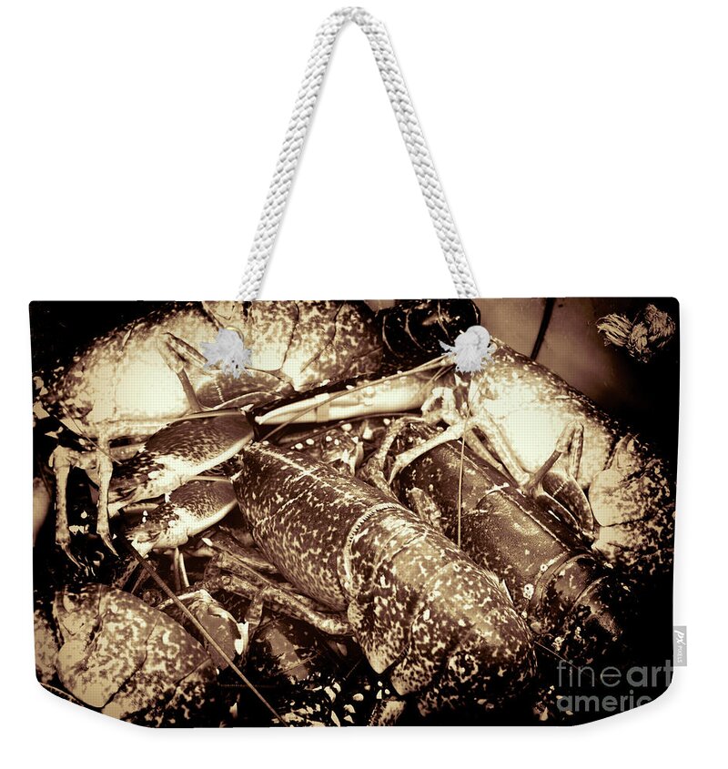 Lobsters Weekender Tote Bag featuring the photograph Lobster Catcher by Stephen Melia