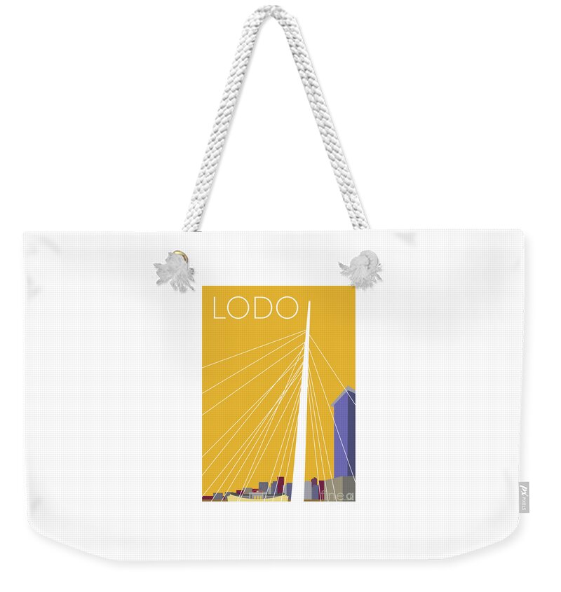 Denver Weekender Tote Bag featuring the digital art LODO/Gold by Sam Brennan